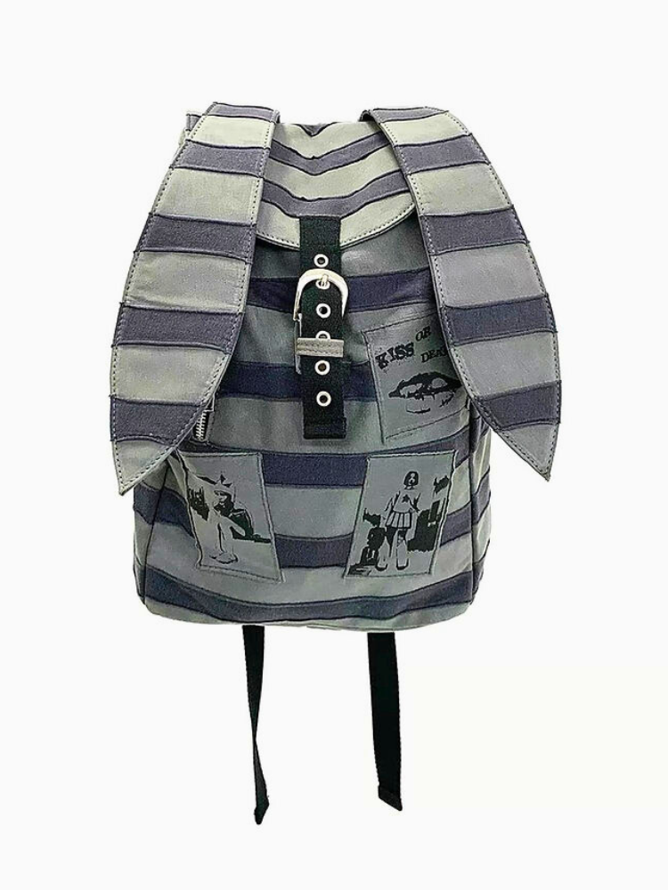 PATCH BUNNY STRIPED BACKPACK