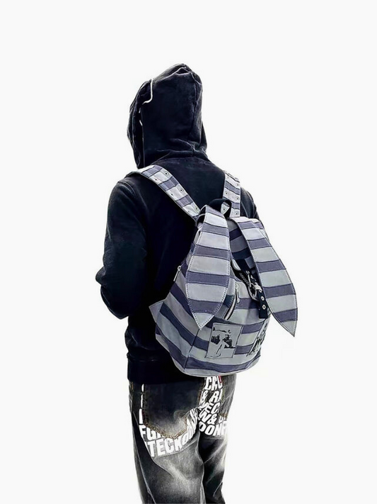 PATCH BUNNY STRIPED BACKPACK