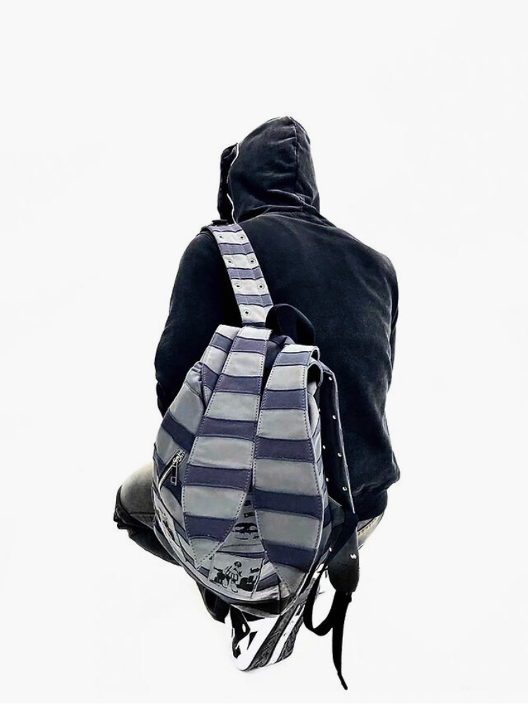 PATCH BUNNY STRIPED BACKPACK