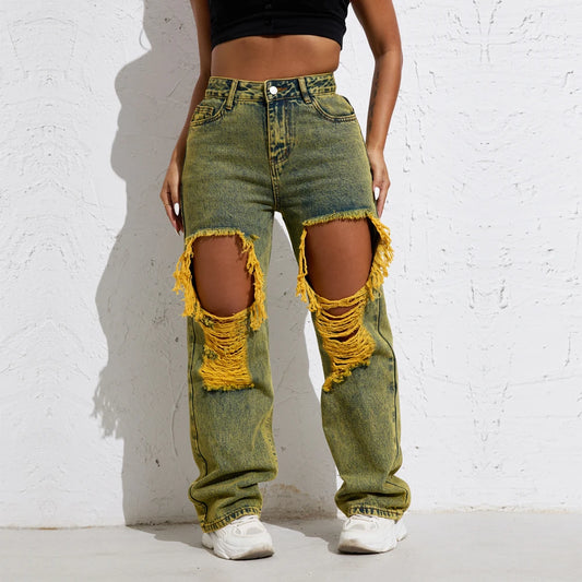 AMBER STREET FADE RIPPED JEANS