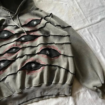 DEVIL'S EYES EMBROIDERED HOODIE