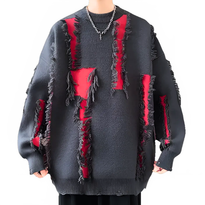 RIPPED FLESH PULLOVER SWEATER